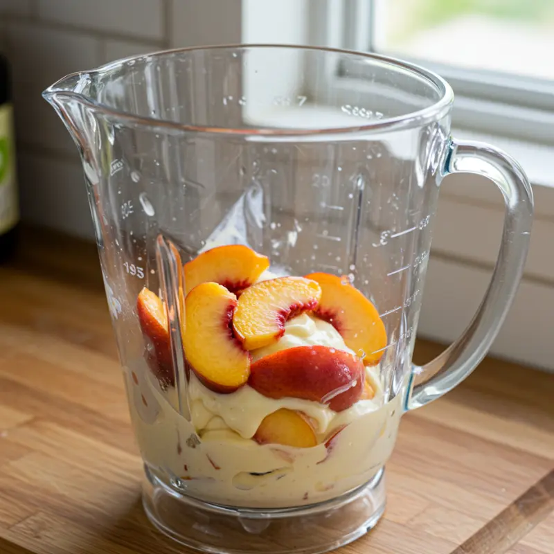 Peach Shaped Ice Cream: 5 Amazing Recipes 12 Creamy white ice cream base being whipped with mint green KitchenAid mixer for peach shaped ice cream molds