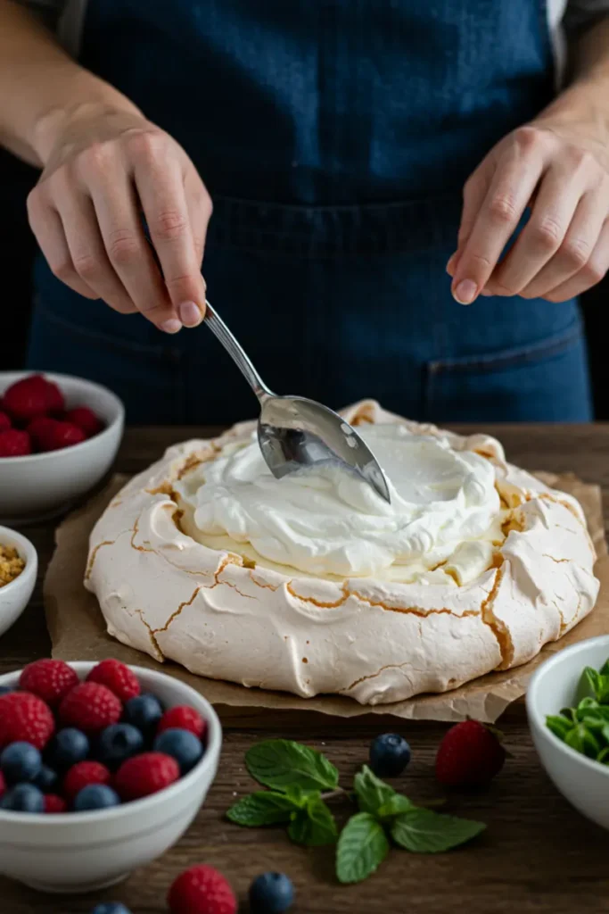 Best Pavlova Recipe Nigella: 7 Secrets for Fluffy Perfection 17 preparing base for best pavlova recipe Nigella at home