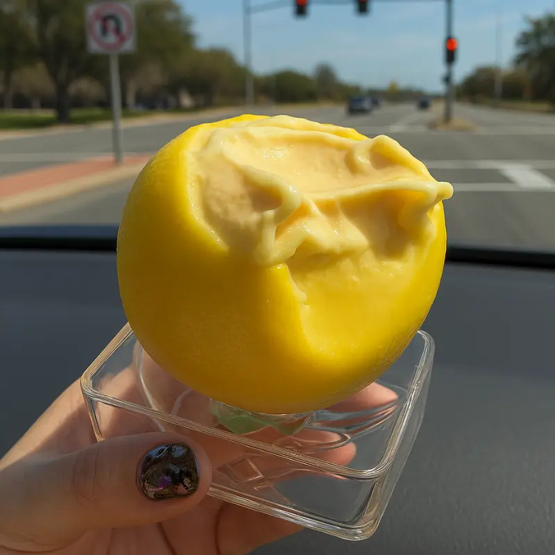 Propitious Lemon Shaped Ice Cream 25 Side-by-side comparison of Propitious lemon, mango, and peach ice cream bars