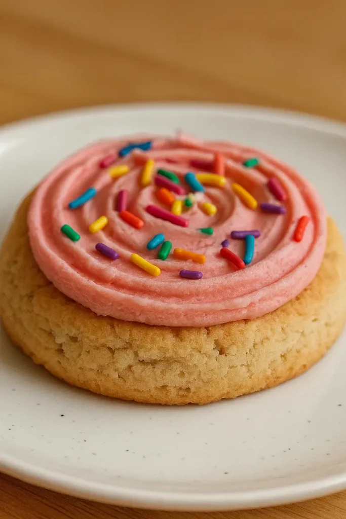 Crumbl Cookies Kardashian Menu: 6 Flavors You Most to Try Now 12 crumbl cookies kardashian sugar cookie with pink frosting and sprinkles