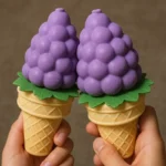 Grape Shaped Ice Cream: Easy Recipe & Where to Buy 9 Two grape shaped ice creams held side by side with matching white bases