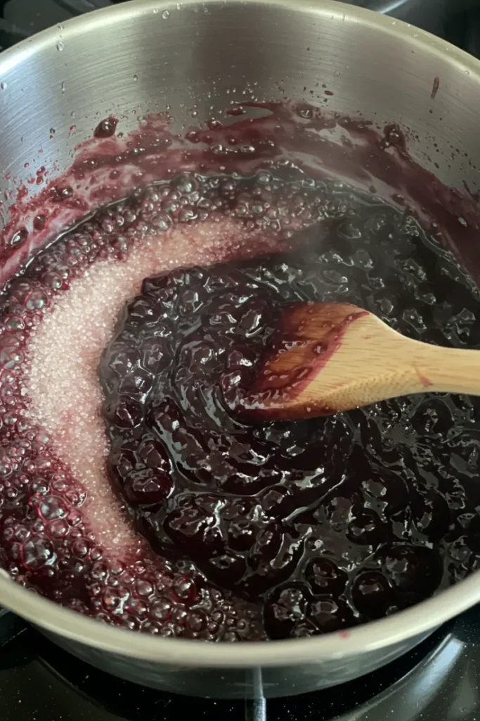 Grape Shaped Pastry 5 Cooking grape puree with sugar and pectin