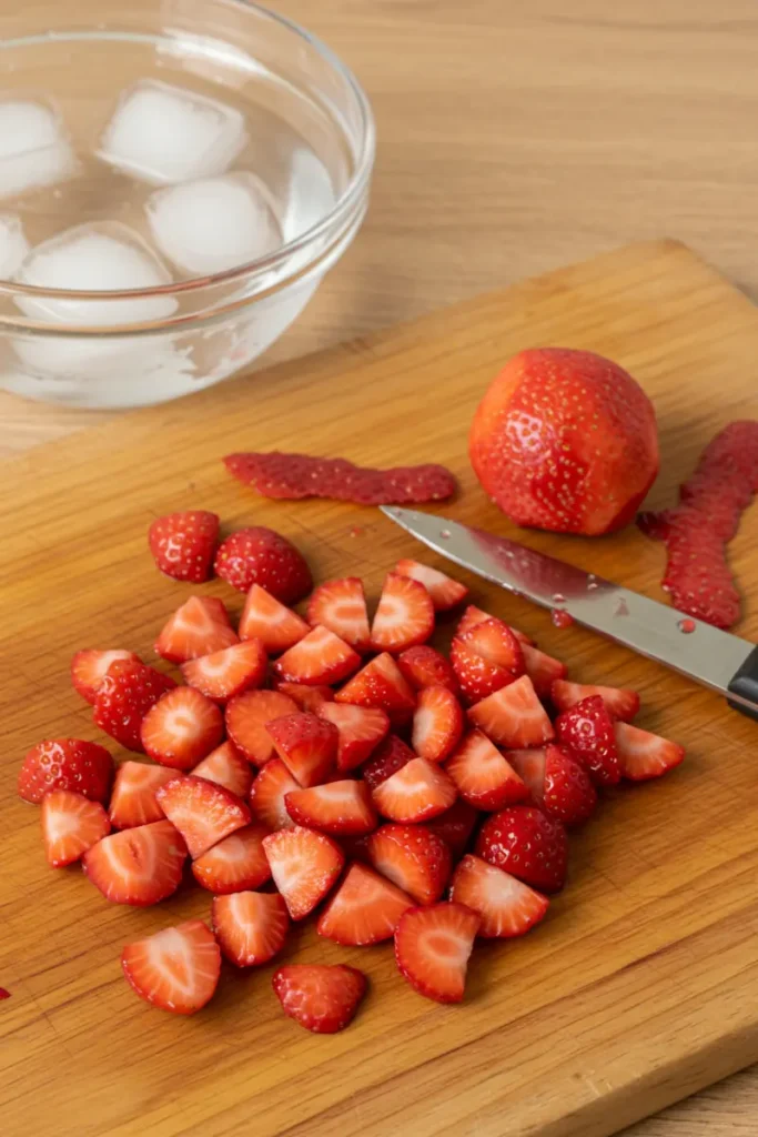Strawberry Shaped Pastry 11 Strawberry shaped mousse pastry with sponge and cream layers