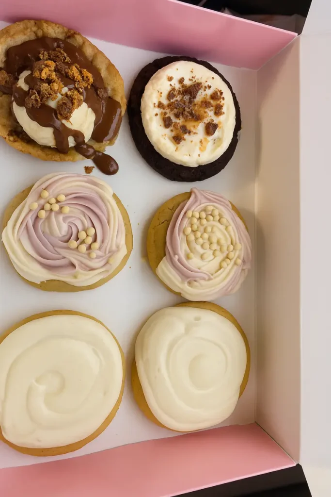 Kardashian Crumbl Cookies: Viral Flavors You Must Try Now 9 frosted kardashian crumbl cookies with a side dessert