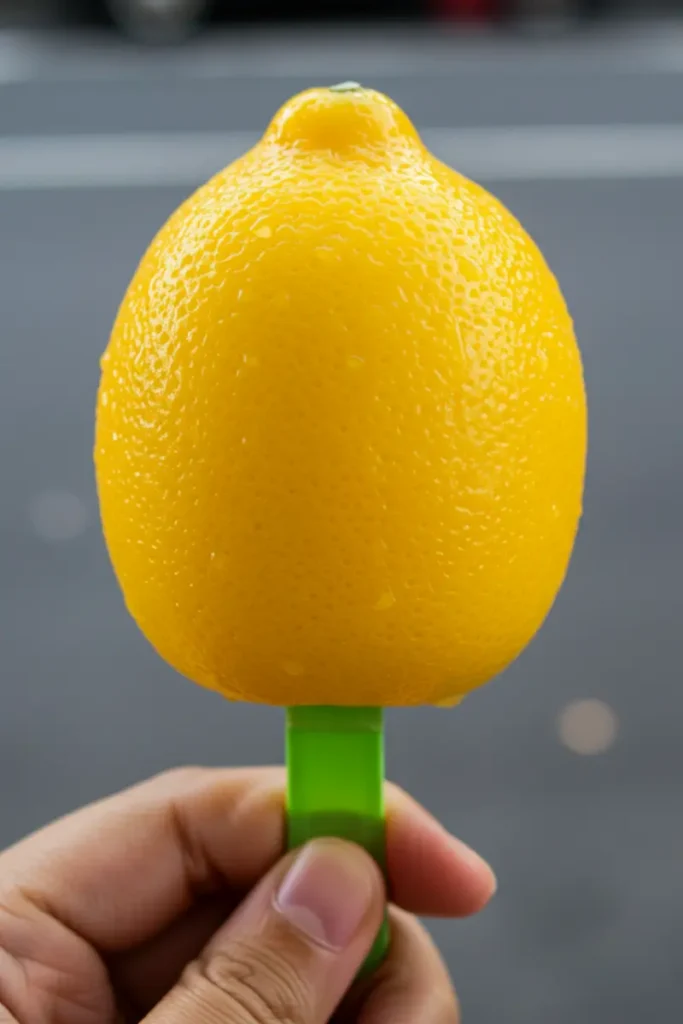 Asian Fruit Ice Cream: Top 5 Most Popular Flavors Right Now 10 yellow lemon-shaped asian fruit ice cream on a green stick