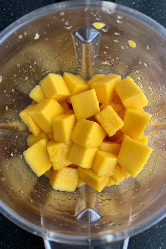 Viral Mango Ice Cream 13 mango-shaped mold filled with viral mango ice cream mix