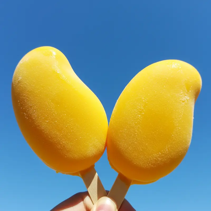 Mango Shaped Ice Cream: 5 Viral Flavor Desserts 9 trendy mango shaped ice cream held outdoors
