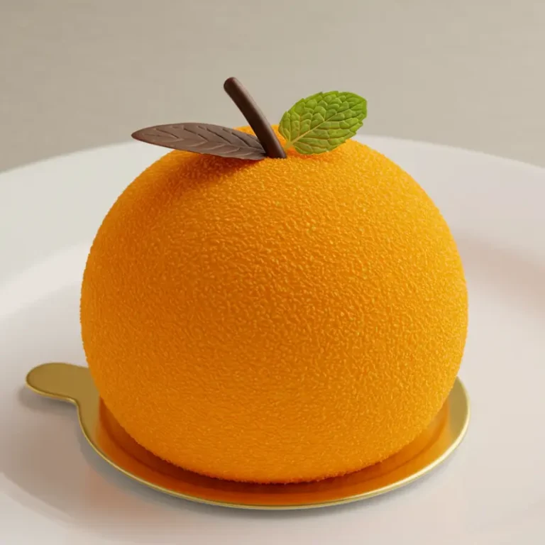 Orange Shaped Pastry 12 multiple citrus-themed pastries arranged on white plate