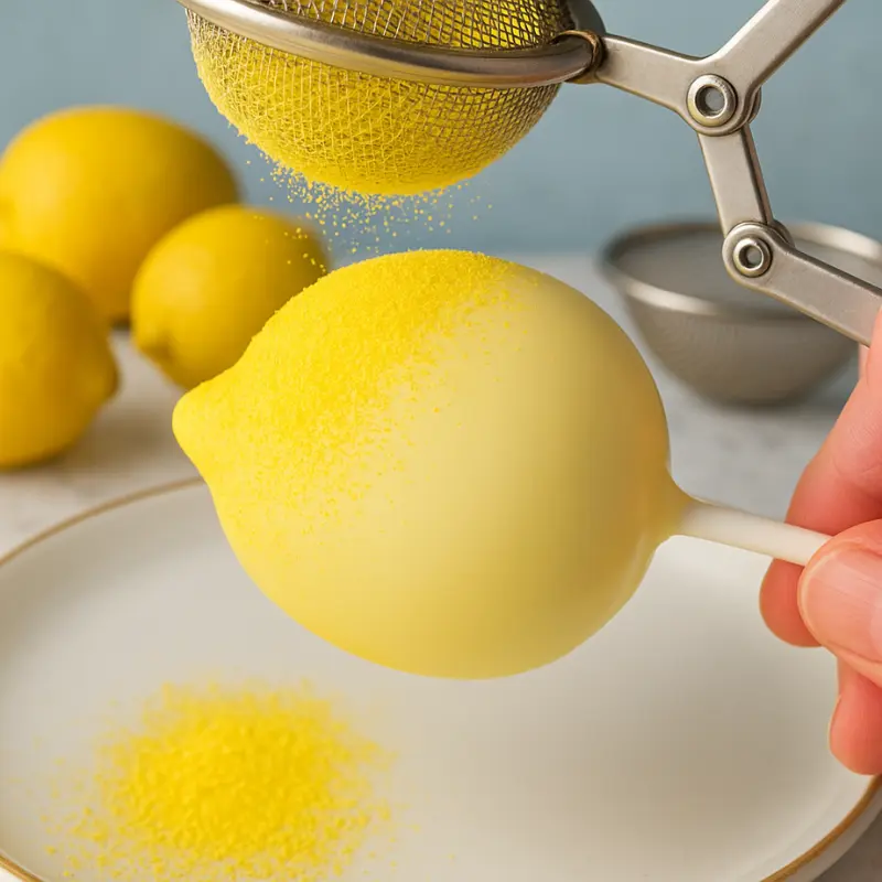 Propitious Lemon Shaped Ice Cream 24 Freeze-dried strawberry powder sprinkled on lemon-shaped ice cream