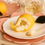 Lemon Shaped Pastry 7 Full-size lemon shaped cake with matte yellow coating