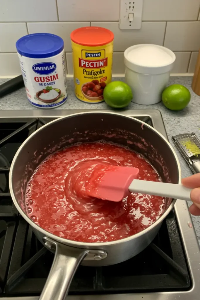 Strawberry Shaped Pastry 12 Preparing strawberry shaped pastry with insert molds