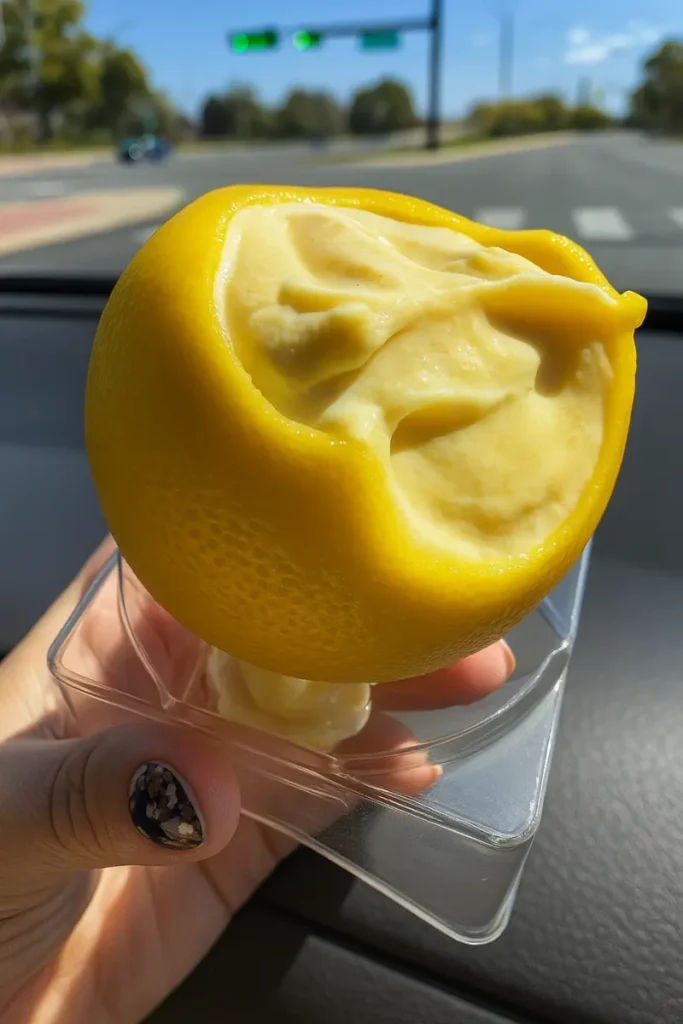 Viral Lemon Ice Cream Recipe 18 bitten viral lemon ice cream revealing creamy center