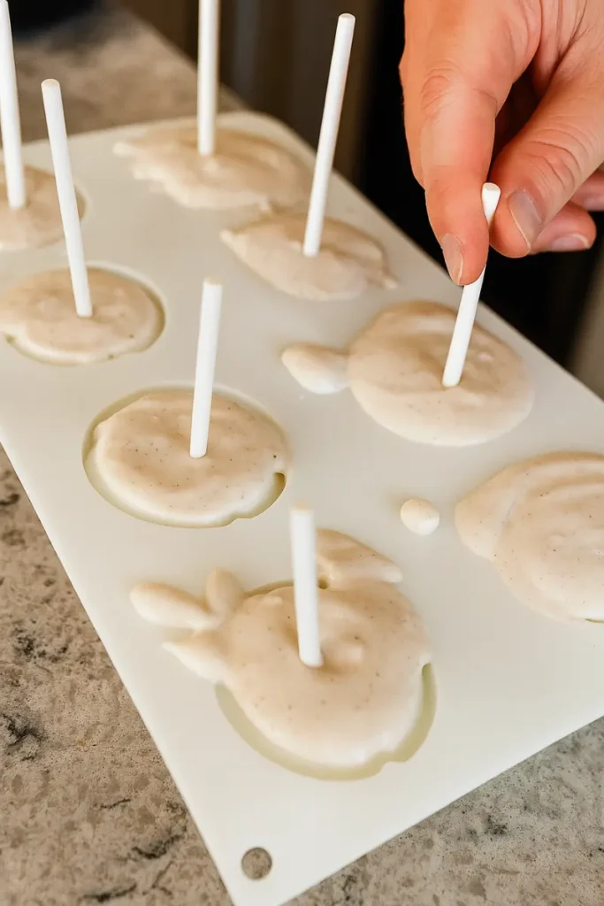 Viral Lemon Ice Cream Recipe 22 inserting sticks into lemon shaped viral dessert
