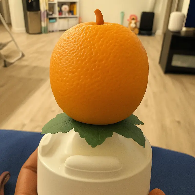 How To Make Orange Shaped Ice Cream 16 Smooth orange shaped ice cream on a white display stand with leaf detail