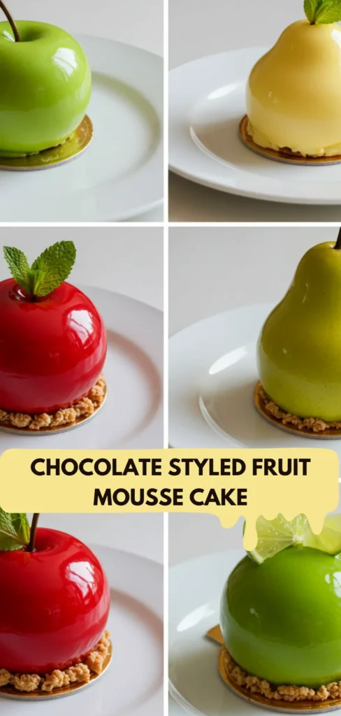 Unbelievably Fun Fruit Shaped Mousse Cakes To Try Now 15 round mousse cake resembling a cocoa fruit with dark tones