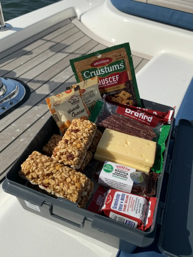 25 Easy Snacks for Boating You’ll Love 11 Compact snacks for boating like hummus cups, deli rollups, and crackers organized for easy storage