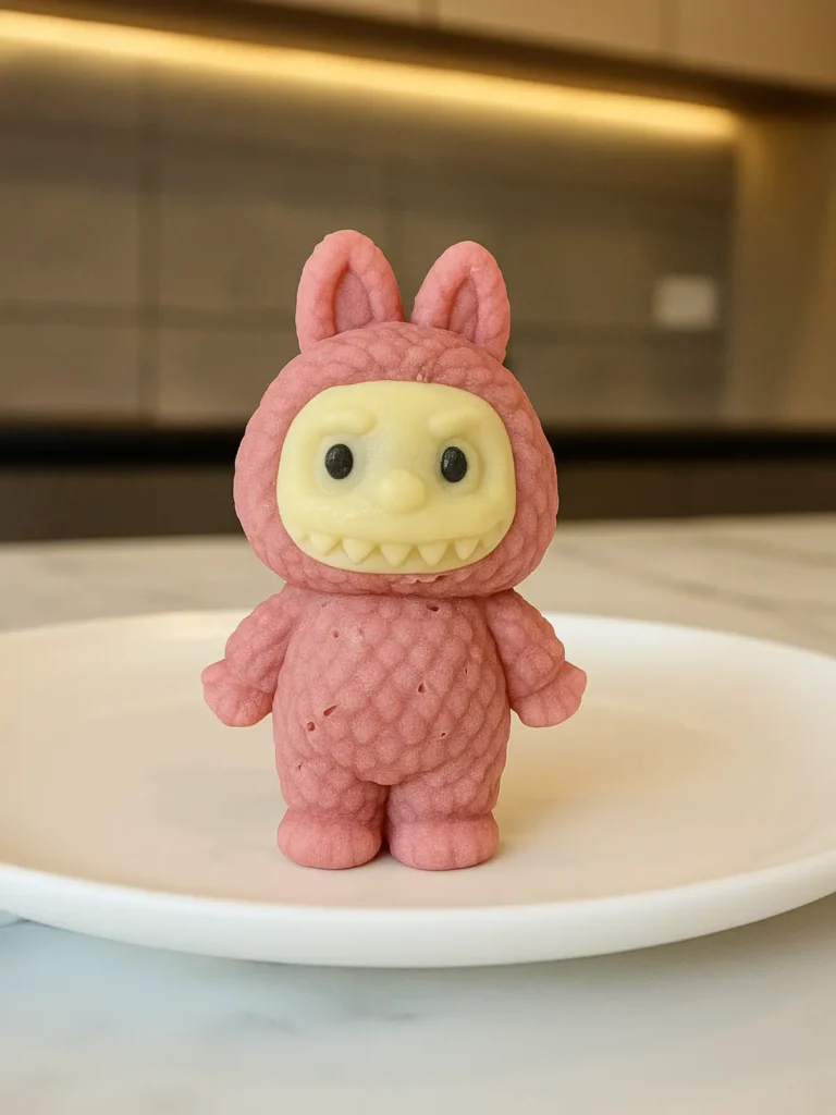 pink bunny shaped labubu chocolate dubai cookie in box