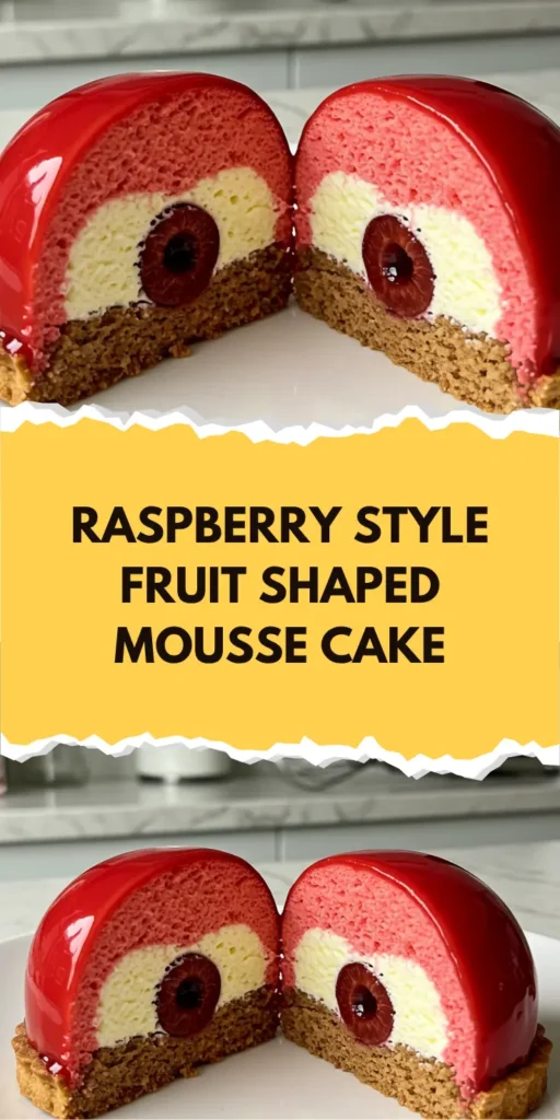 Unbelievably Fun Fruit Shaped Mousse Cakes To Try Now 16 raspberry shaped mousse cake with red velvet texture and crisp edges