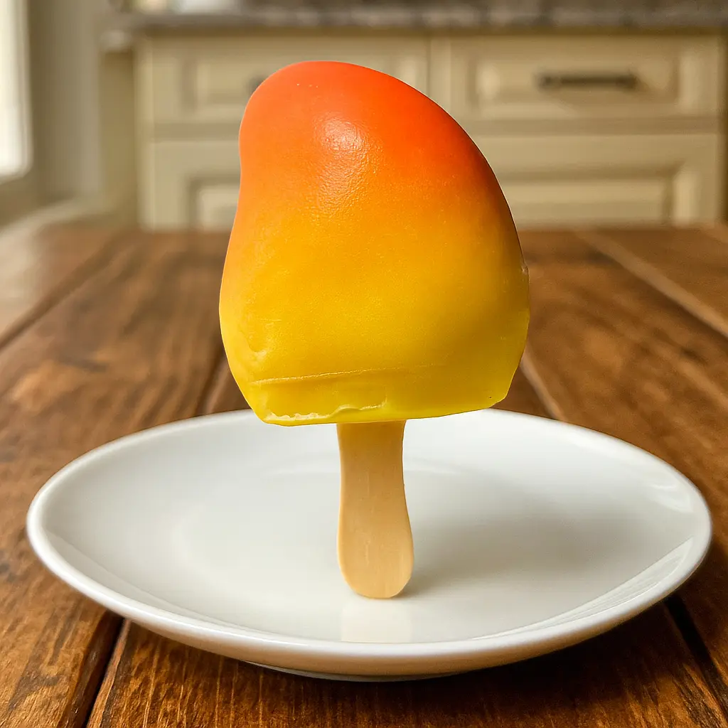 Mango-flavored Asian frozen dessert with a golden-orange gradient
