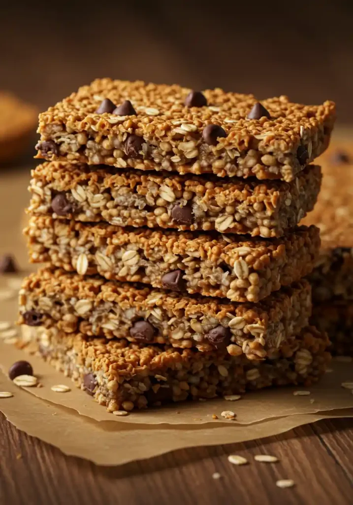 35 Super Easy Snack Ideas for School 19 A stack of homemade granola bars, a delicious and easy snack idea for school.