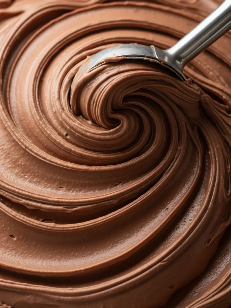 A rich, dark scoop of homemade chocolate gelato, an example of our Ninja Creami gelato recipes.