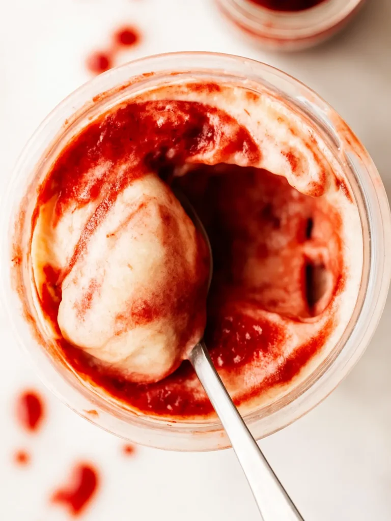 Easy Dairy Free Ninja Creami Recipes (So Creamy!) 18 An overhead view of a pint of cookies and cream ice cream made from a dairy free ninja creami recipe.