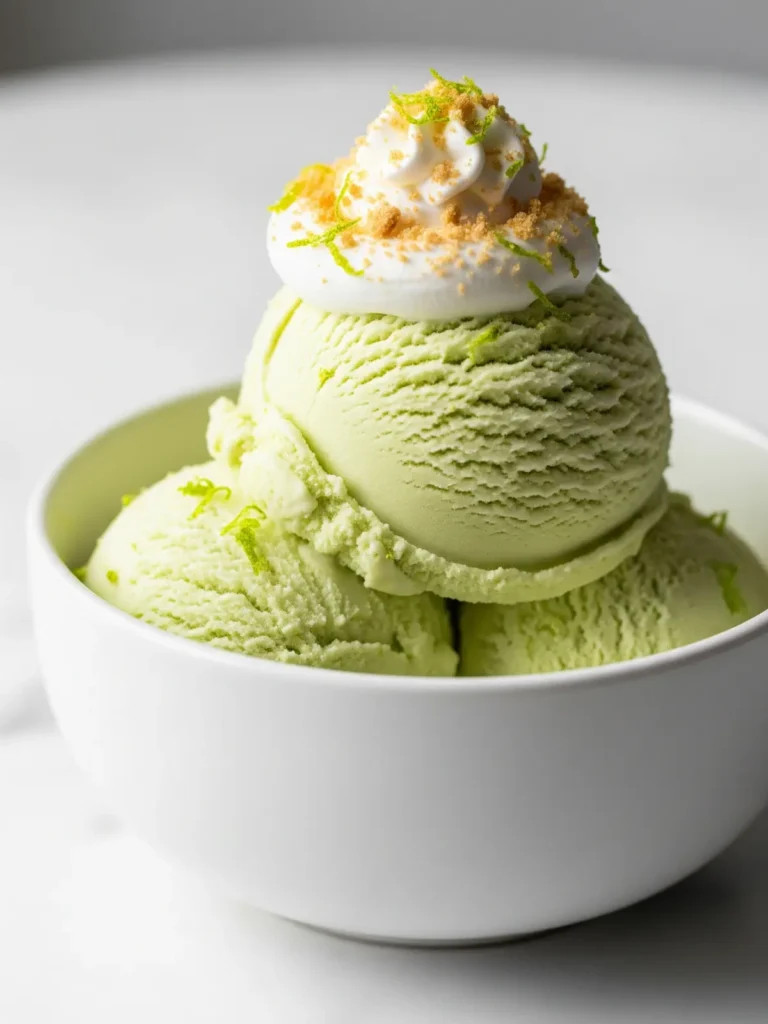 Bright yellow Dole Whip sorbet in a simple bowl, garnished with a fresh pineapple wedge, seen from an overhead perspective.