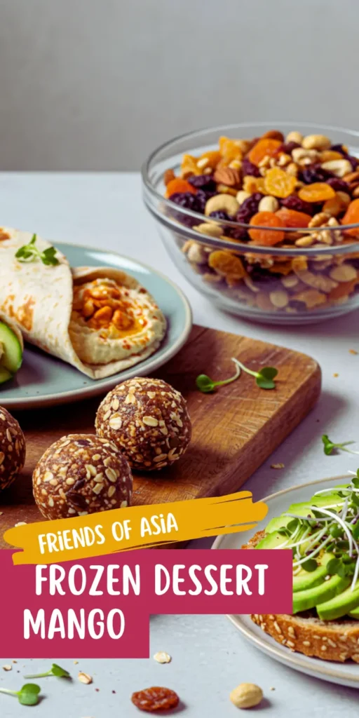 Sweet easy healthy snacks to make in 5 minutes with date nut rolls, coconut yogurt berries, chocolate strawberries, and peanut butter rice cakes