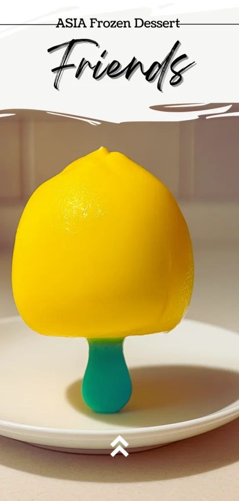 Friends of Asia Frozen Dessert designed like a bright yellow lemon