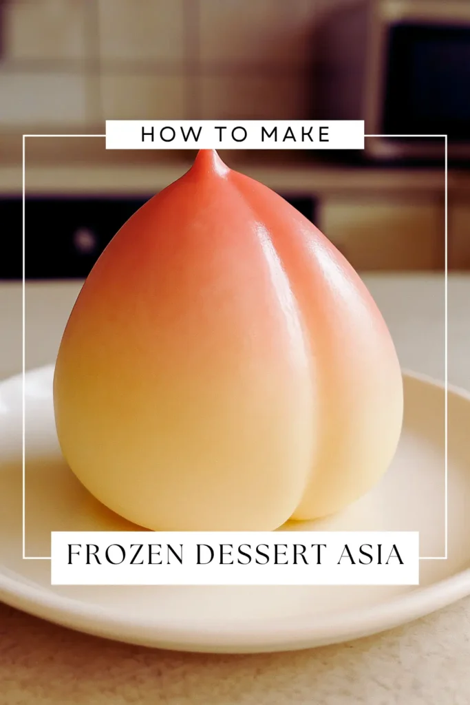 Friends of Asia Frozen Dessert shaped to look like a ripe white peach
