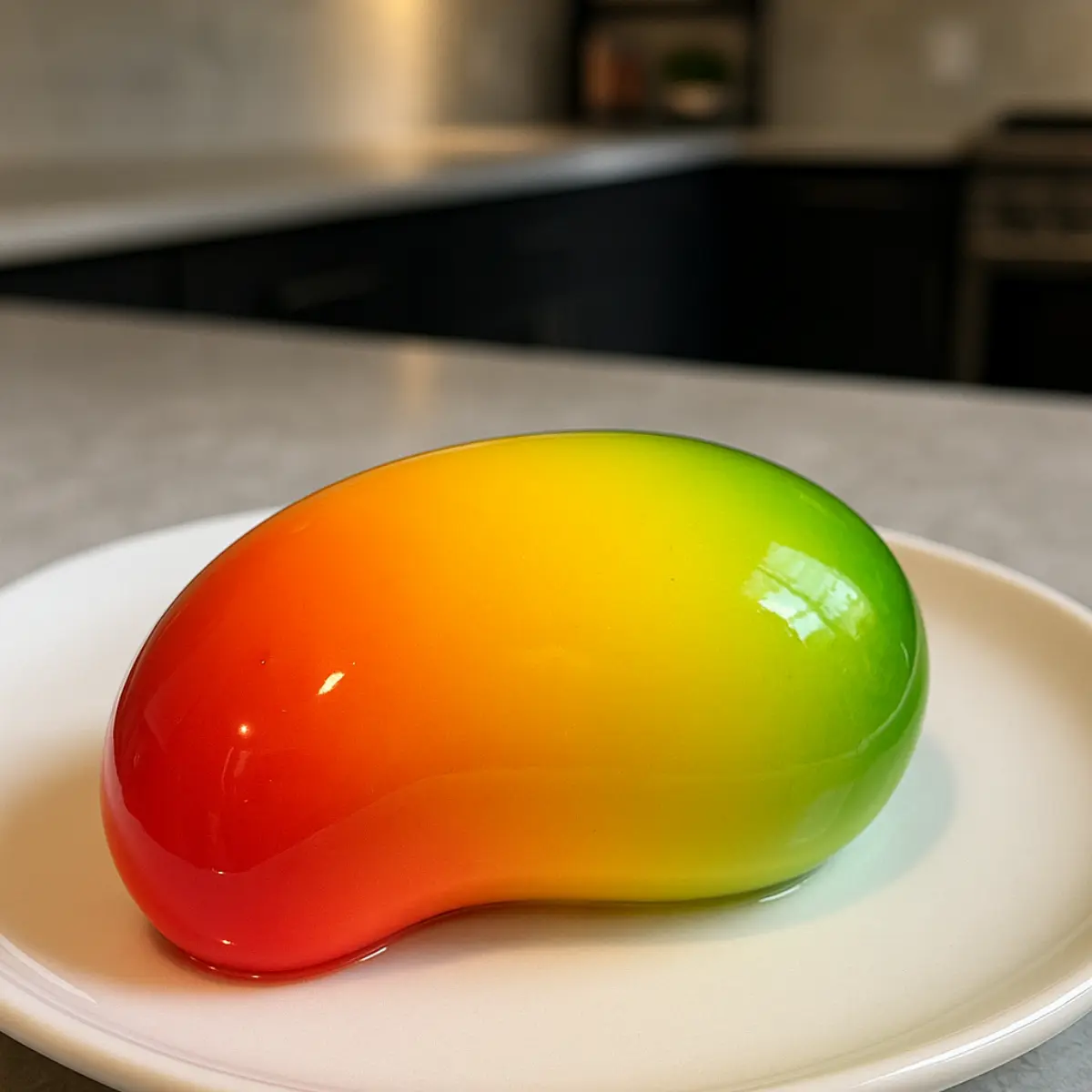 Simple Ninja Creami Ice Cream Recipes Sorbet 3 Mango mousse cake with mirror glaze prepared and ready for plating