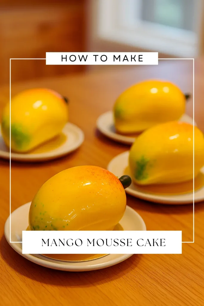 Mango Mousse Cakes: 12 Surprising Flavors You Must Try Now 15 Mango mousse cake with vibrant red, yellow, and green gradient coating on a plate