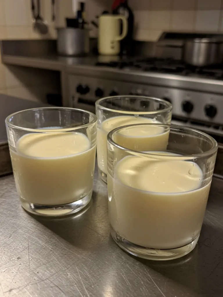 A detailed view showing the silky, smooth texture of a dessert made from a homemade panna cotta recipe.