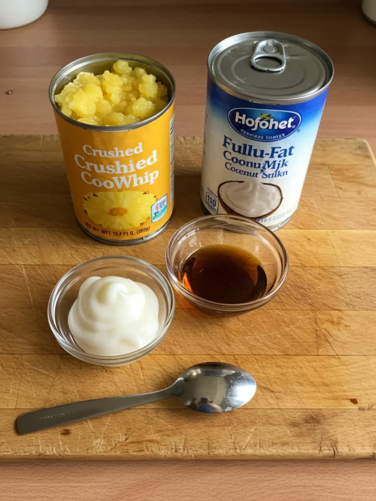 Canned pineapple and coconut milk, the main ingredients for a ninja creami dole whip recipe.
