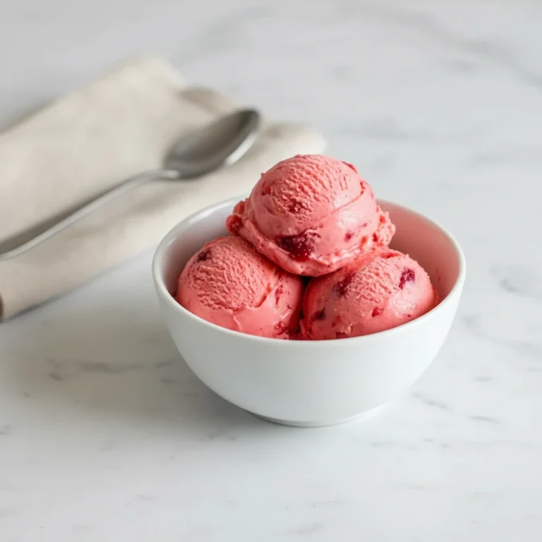 A pint container showing the half-processed state of a ninja creami frozen fruit recipe, with smooth sorbet on top and icy fruit below.