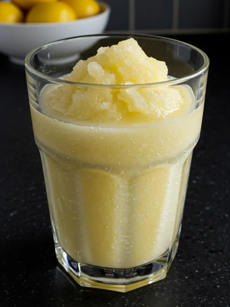 How to Make a Perfect Ninja Creami Slushie Recipe (Fast!) 13 A close view highlighting the smooth, fine ice crystal texture from a Ninja Creami slushie recipe.