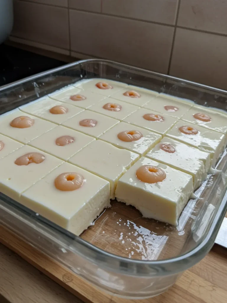 Vietnamese panna cotta sweet soup served cold in a ceramic bowl with a spoon.