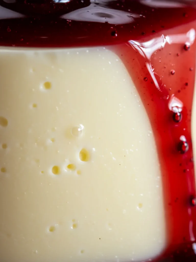 A single, unmolded white dessert from a panna cotta recipe, presented simply on a plain plate.