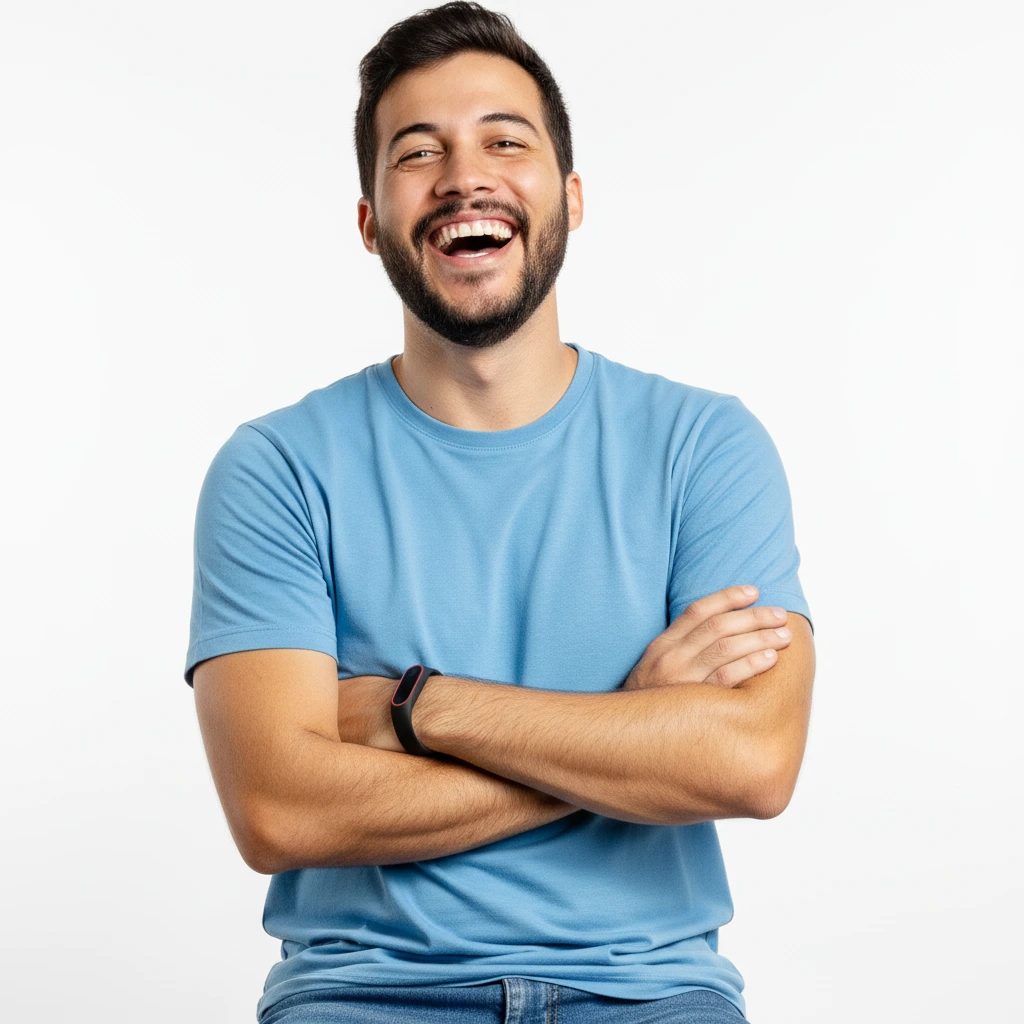 Mateo Ramirez chef in a pristine white jacket, smiling confidently. His hands craft stories through every ingredient.