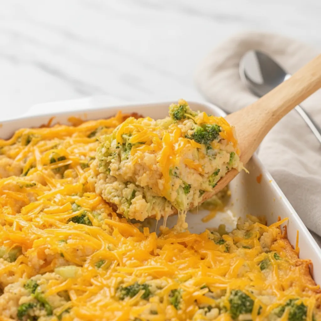 Best Cheddar Broccoli Rice Casserole