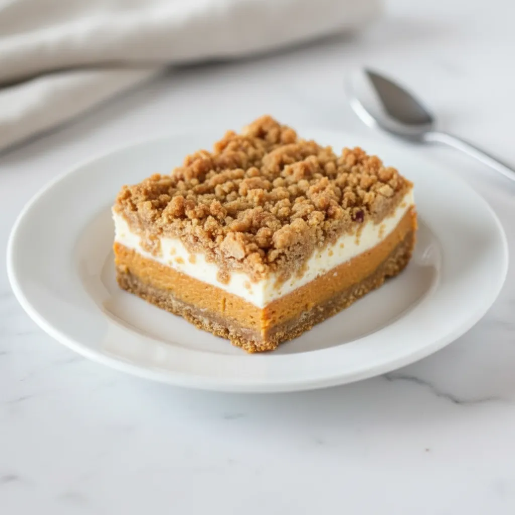Pumpkin Cheesecake Crumble Bars Recipe
