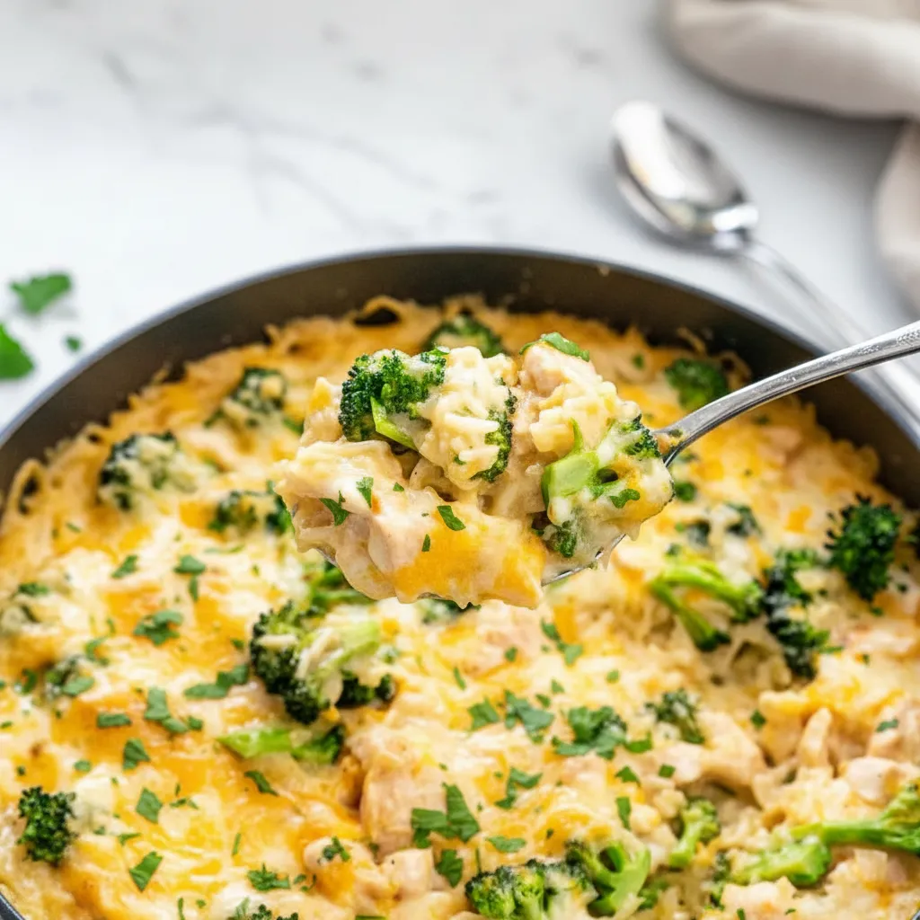 Easy Cheesy Chicken Broccoli Rice Casserole