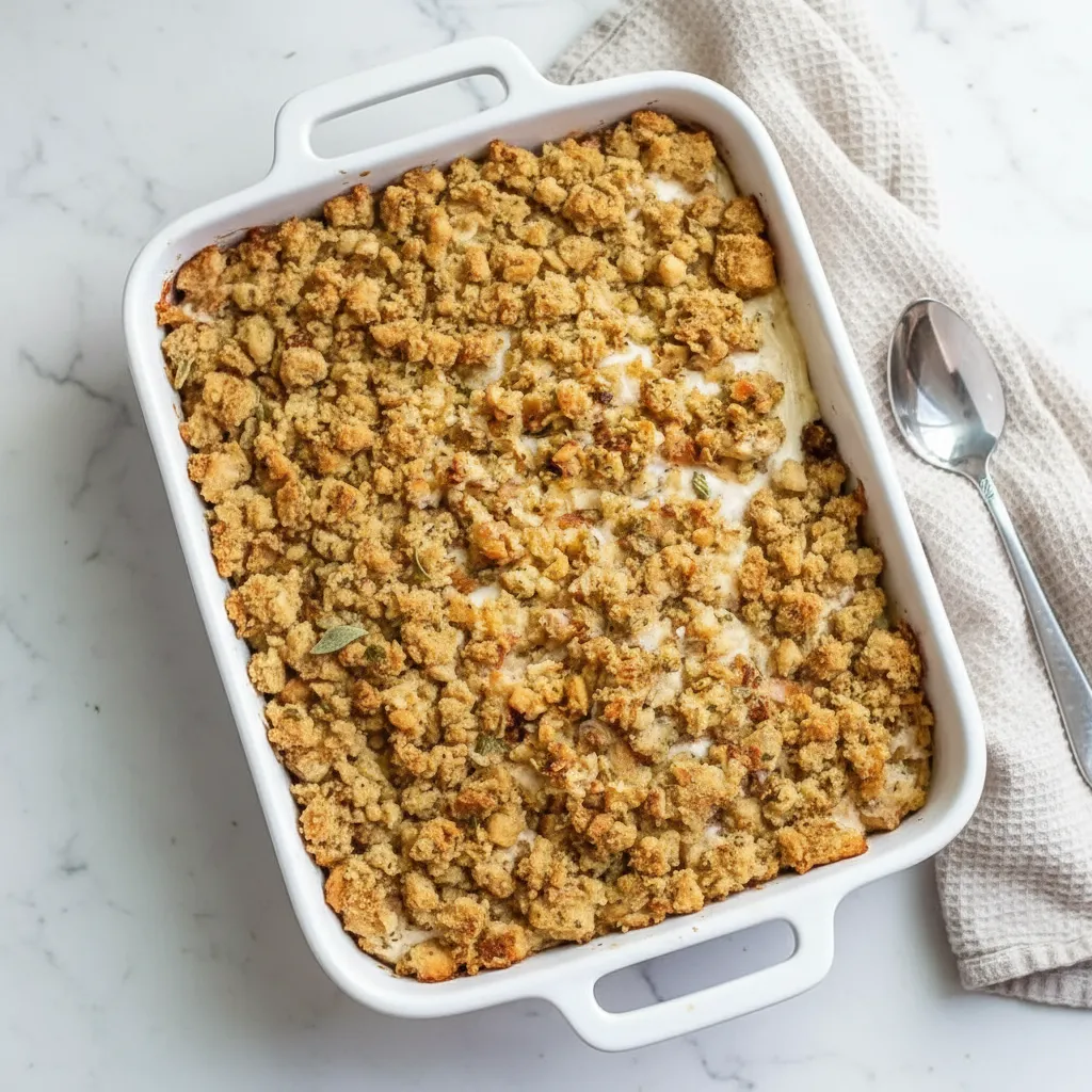 Easy Creamy Chicken Broccoli Rice Casserole 1 Easy Chicken Casserole with Stove Top Stuffing