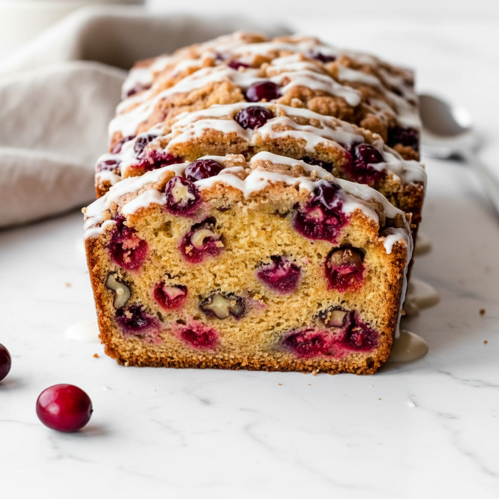 Easy Orange Cranberry Loaf Cake with Glaze