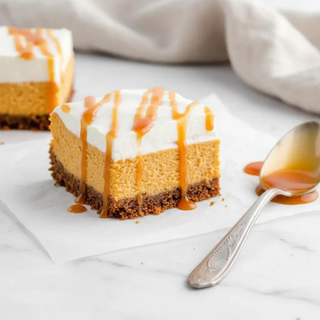 Easy Pumpkin Cheesecake Bars with Gingersnap Crust