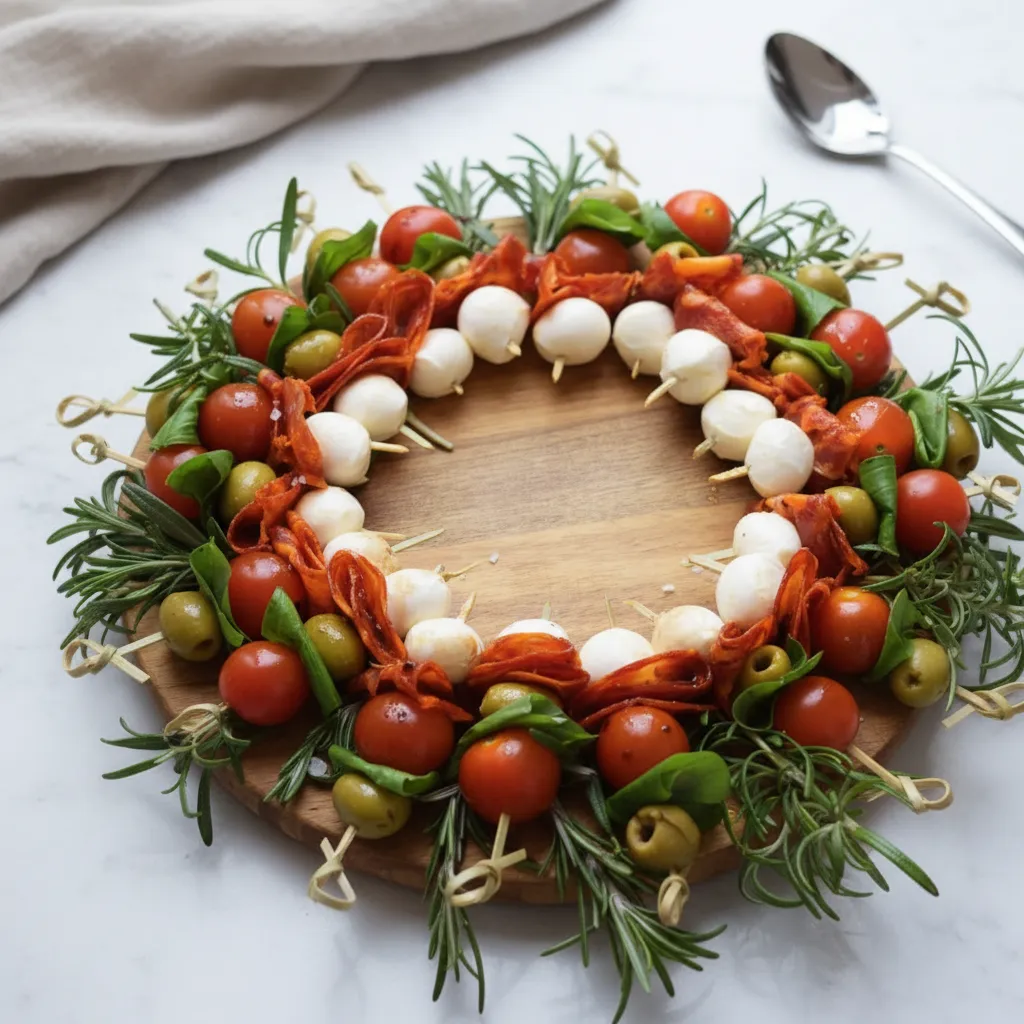 Amazing Antipasto Wreath Christmas Appetizers