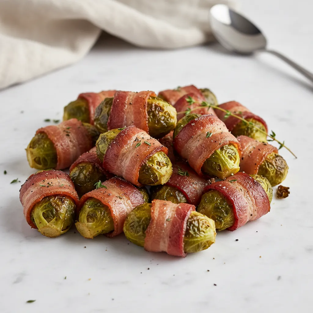 Beef Bacon Wrapped Brussels Sprouts Thanksgiving Appetizers Easy