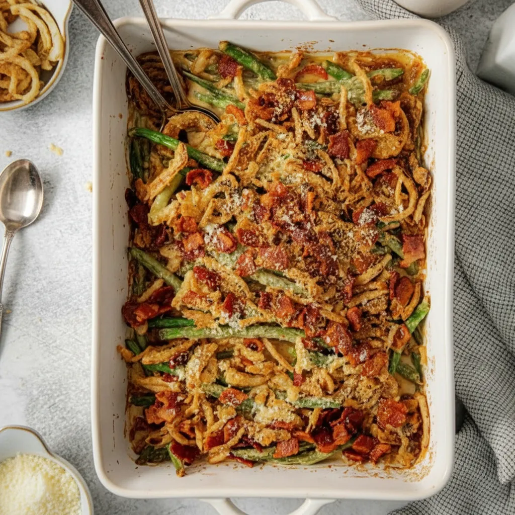 Cheesy Best Green Bean Casserole Thanksgiving Bake