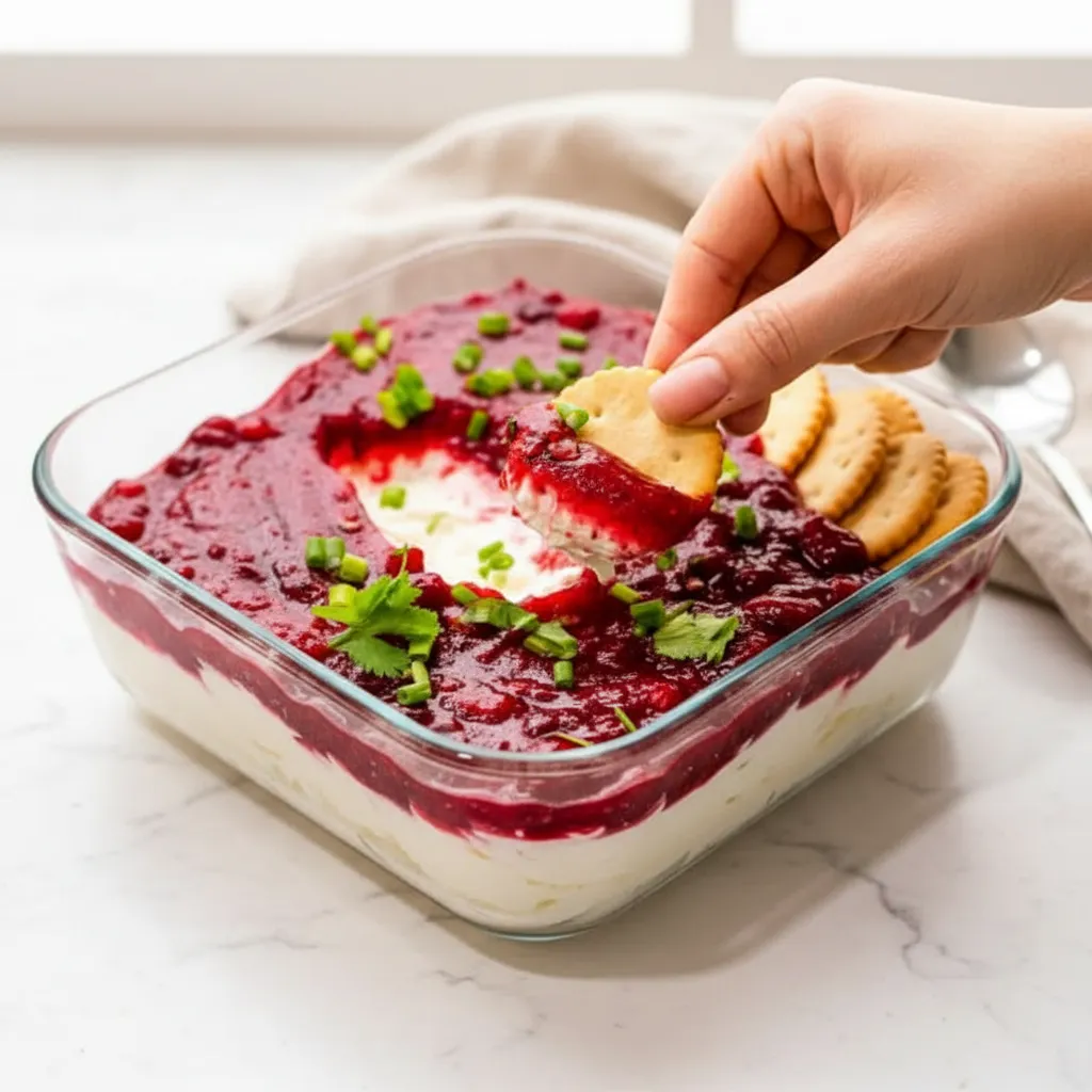 Delicious Cranberry Cream Cheese Dip Christmas Appetizers Easy