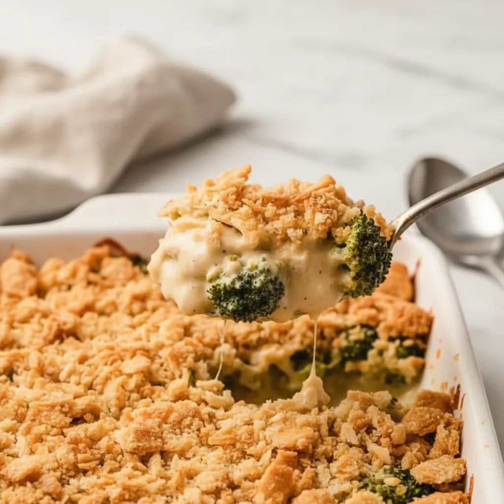 Easy Broccoli Cheese Casserole with Ritz Crackers